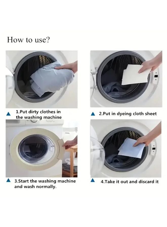 100 ورقة كبيرة مكثفة لاصقة للغسيل تمنع انتقال الصبغة وتحمي الملابس من البهتان - Image 3