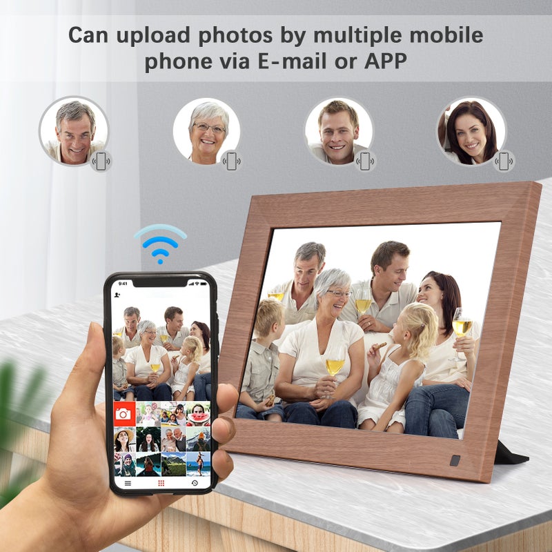 10 Inch WiFi Digital Photo Frame Smart Digital Picture Frame Wall Mountable 1280*800 IPS Touchscreen 16GB Storage Auto Rotation Motion Sensor Share Photos via APP with Backside Stand - Image 3