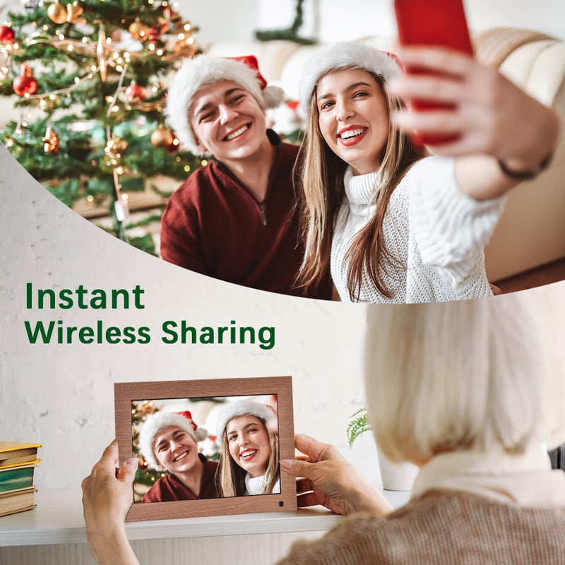 10 Inch WiFi Digital Photo Frame Smart Digital Picture Frame Wall Mountable 1280*800 IPS Touchscreen 16GB Storage Auto Rotation Motion Sensor Share Photos via APP with Backside Stand - Image 5
