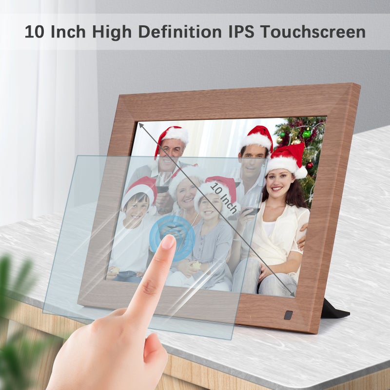 10 Inch WiFi Digital Photo Frame Smart Digital Picture Frame Wall Mountable 1280*800 IPS Touchscreen 16GB Storage Auto Rotation Motion Sensor Share Photos via APP with Backside Stand - Image 2