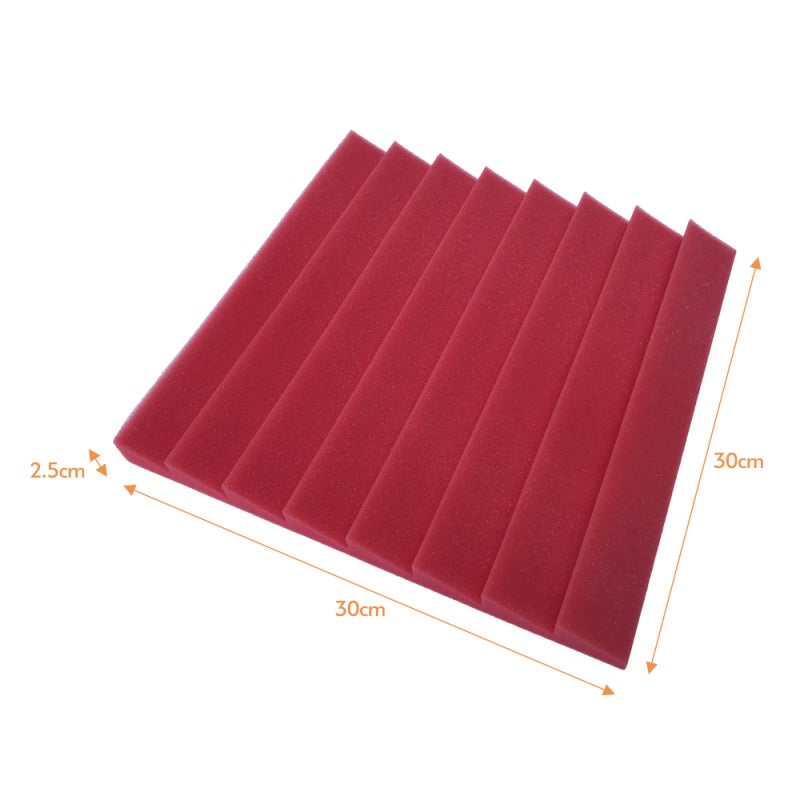 Soundproof Foam 24 Pack 1 Inch Red High-Density Eco-Friendly Fire-Retardant Acoustic Panels - Echo Reduction Studio Foam for Recording Studios - Image 2