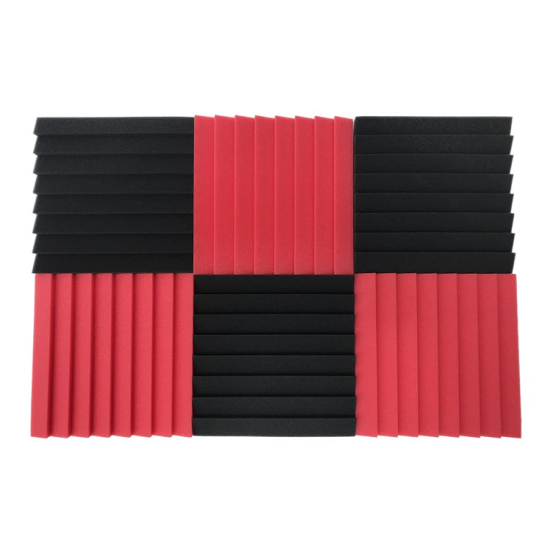 Soundproof Foam 24 Pack 1 Inch Red High-Density Eco-Friendly Fire-Retardant Acoustic Panels - Echo Reduction Studio Foam for Recording Studios - Image 4