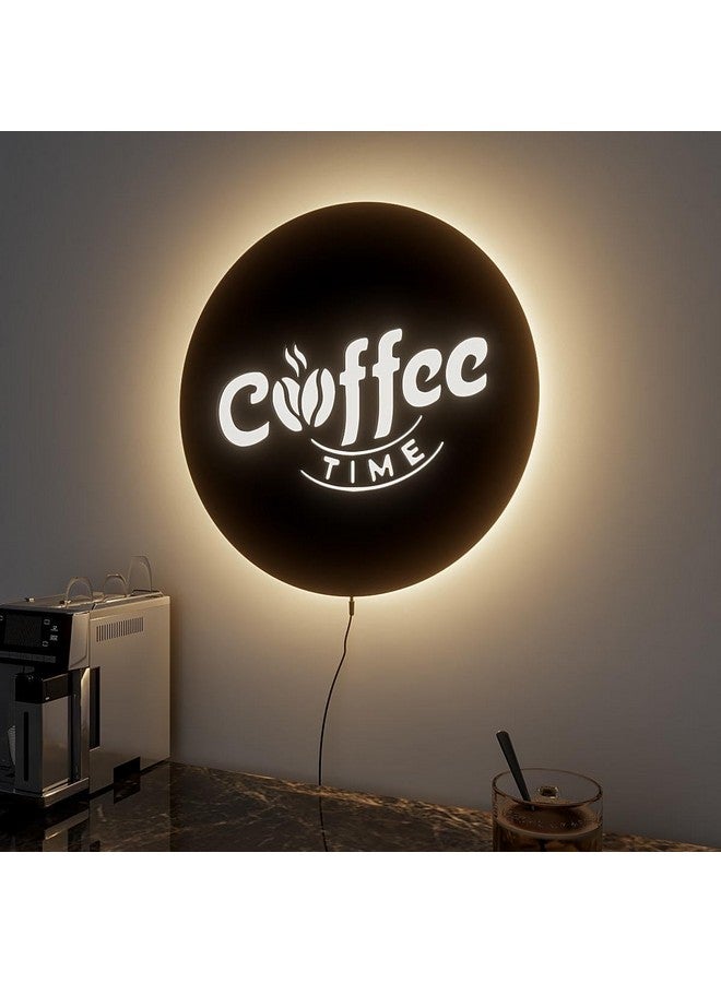 woodhang علامة حائط مضيئة LED مزخرفة لوقت القهوة من WOODHANG لتزيين المقهى الحديث|ضوء محيطي دافئ|فن حائط بار القهوة - Image 4