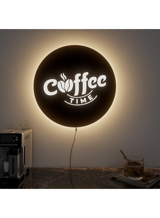woodhang علامة حائط مضيئة LED مزخرفة لوقت القهوة من WOODHANG لتزيين المقهى الحديث|ضوء محيطي دافئ|فن حائط بار القهوة - Image 1