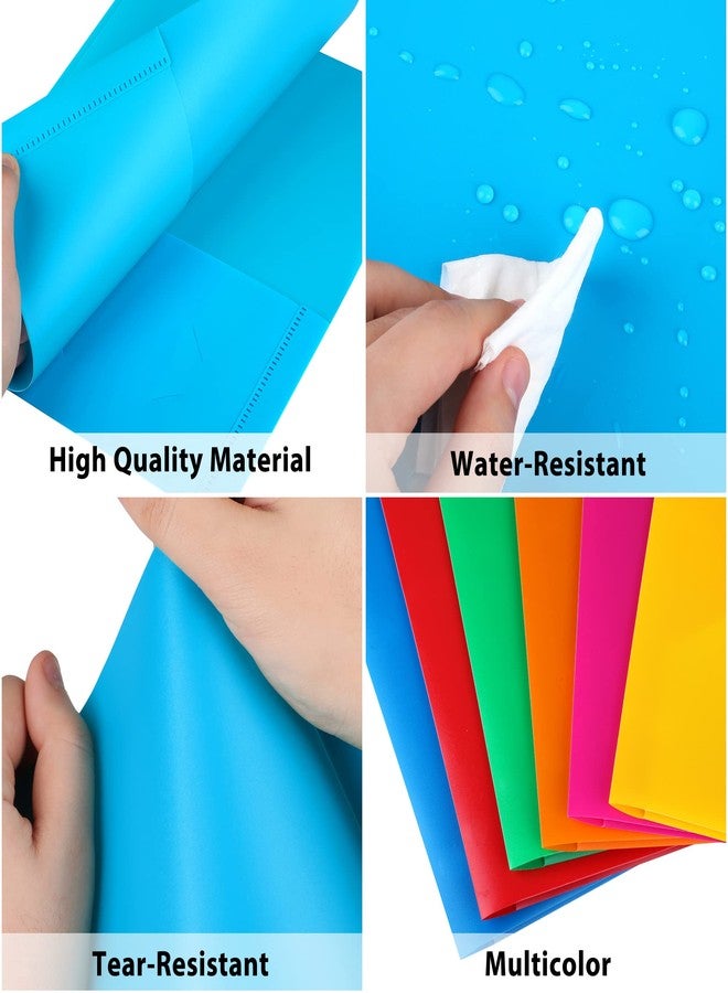 HABGP Plastic Folders with Pockets, 12 Color Heavy Duty Two Pocket Folder Business Card Holder for Office High School - Image 5