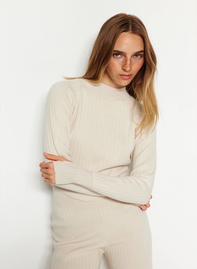 trendyol Stone Crop Finger Detailed Knitwear Bottom-Top Set - Image 3