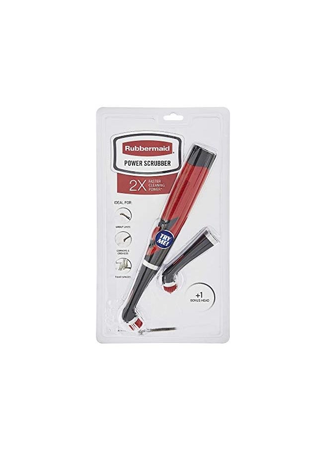 Rubbermaid - Reveal Power Scrubber and Grout Head for Household Cleaning, Gray/Red, Multi-Purpose Scrub Brush Cleaner for Grout/Tile/Bathroom/Shower/Bathtub, Water Resistant, Lightweight (2057486) - Image 1