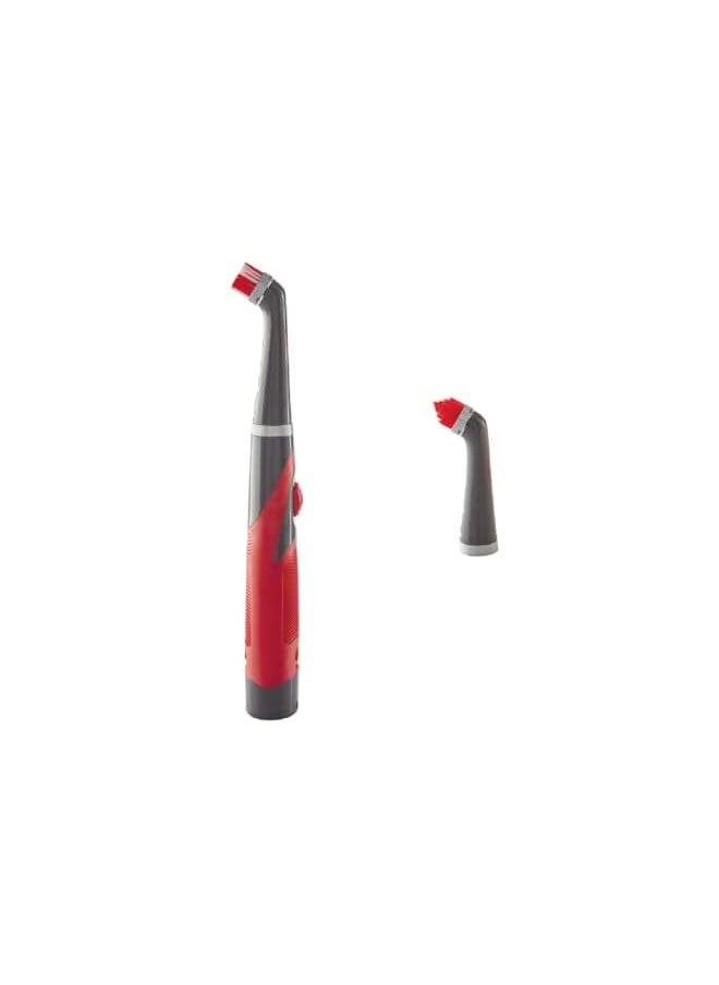 Rubbermaid - Reveal Power Scrubber and Grout Head for Household Cleaning, Gray/Red, Multi-Purpose Scrub Brush Cleaner for Grout/Tile/Bathroom/Shower/Bathtub, Water Resistant, Lightweight (2057486) - Image 1