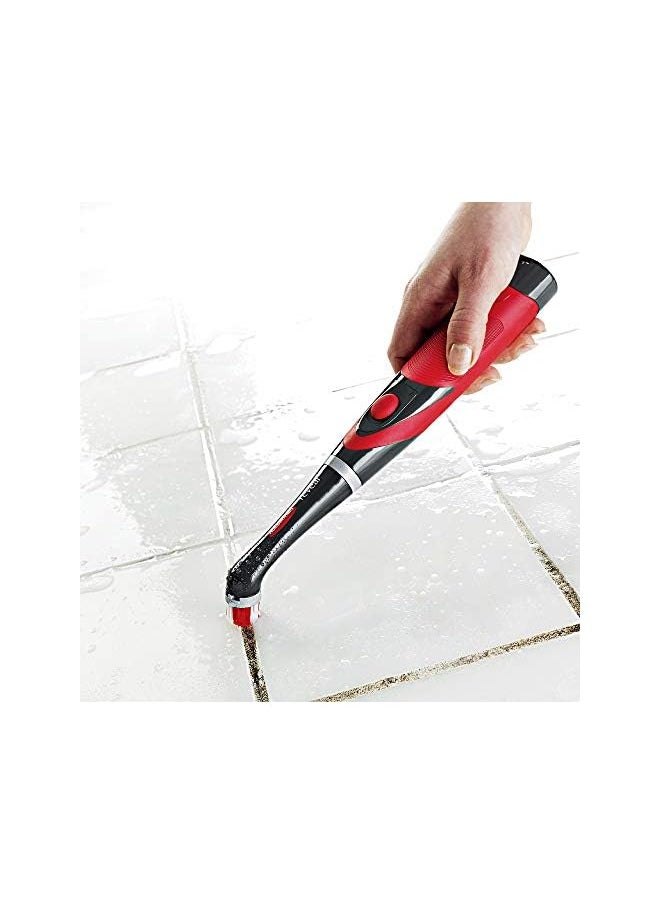 Rubbermaid - Reveal Power Scrubber and Grout Head for Household Cleaning, Gray/Red, Multi-Purpose Scrub Brush Cleaner for Grout/Tile/Bathroom/Shower/Bathtub, Water Resistant, Lightweight (2057486) - Image 1