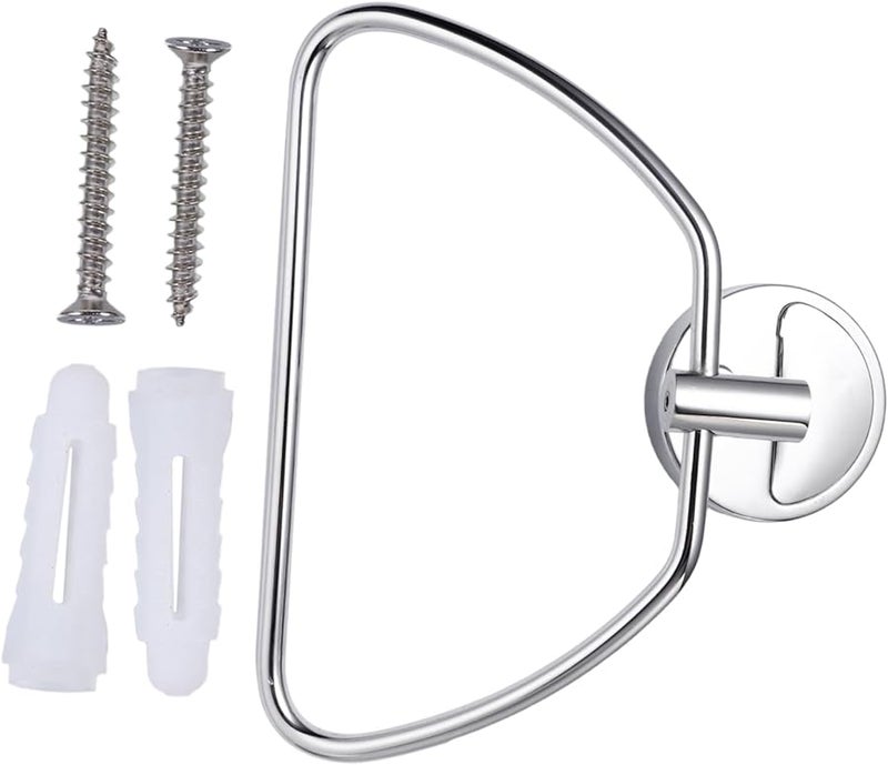 Stainless Steel Towel Ring 18x18x6cm Semi Circle Towel Hook Easy Installation Modern Bathroom Decor - Image 1