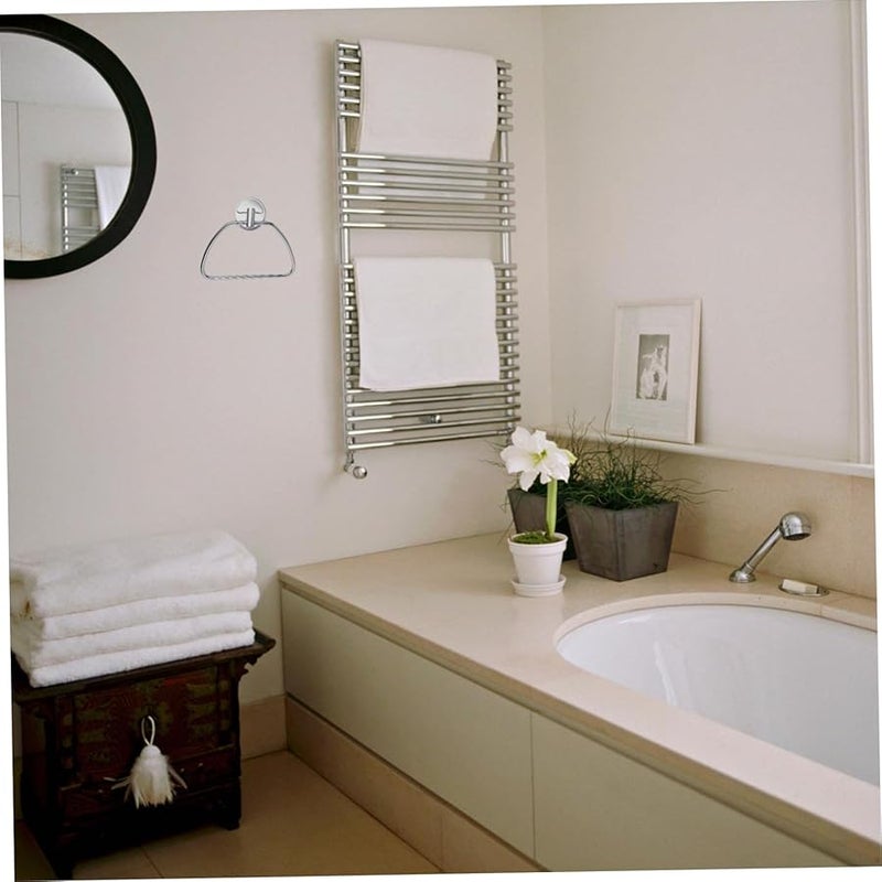 Stainless Steel Towel Ring 18x18x6cm Semi Circle Towel Hook Easy Installation Modern Bathroom Decor - Image 3
