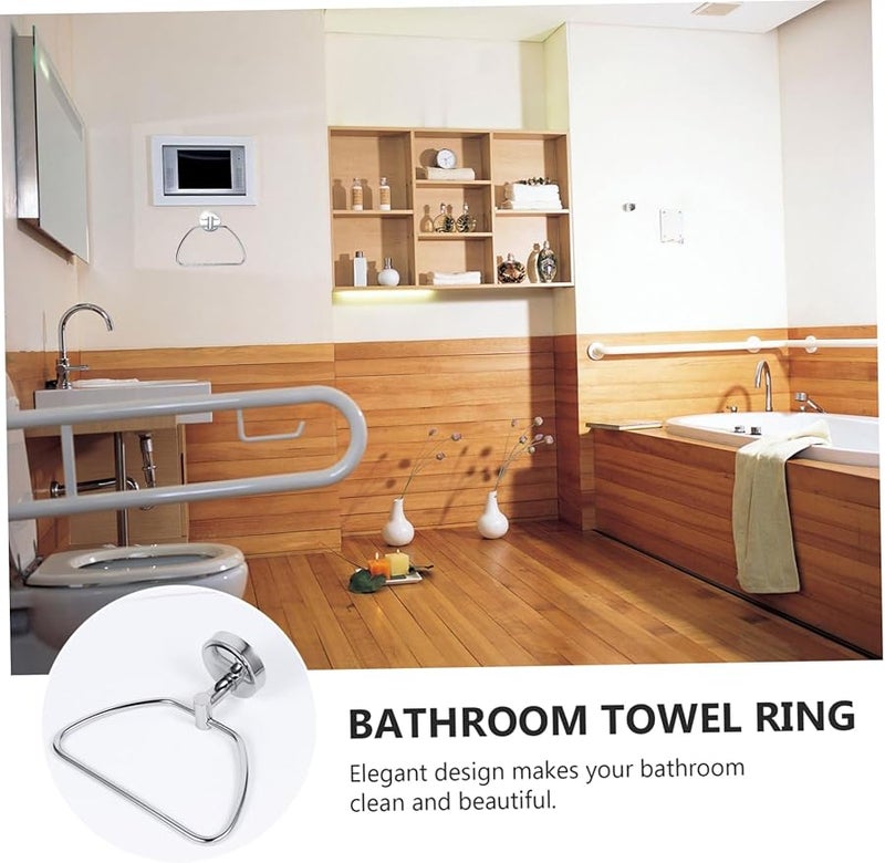 Stainless Steel Towel Ring 18x18x6cm Semi Circle Towel Hook Easy Installation Modern Bathroom Decor - Image 5
