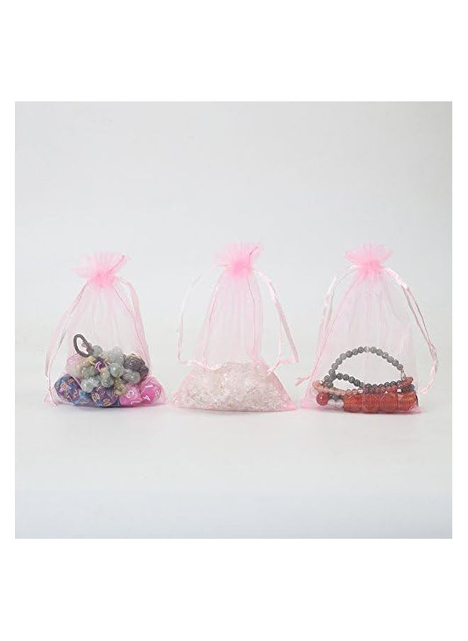 Generic 100pcs Pink Organza Jewelry Bags, 4" x 6"  - Image 4