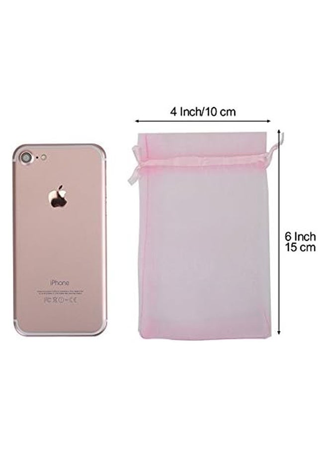 Generic 100pcs Pink Organza Jewelry Bags, 4" x 6"  - Image 2