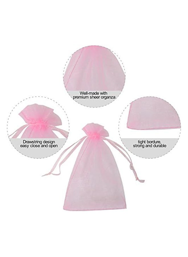 Generic 100pcs Pink Organza Jewelry Bags, 4" x 6"  - Image 3