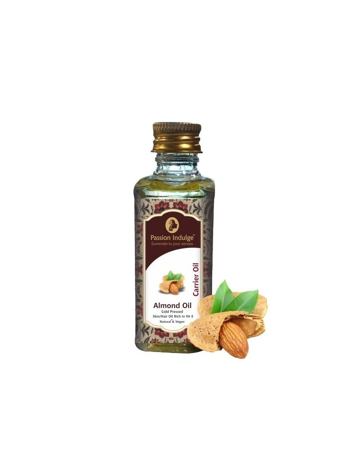 Passion Indulge Almond Oil for Dry Scalp & Dandruff | Cold-Pressed Badam Tail for Hair & Skin | Natural & Ayurvedic | 60ml - Image 1