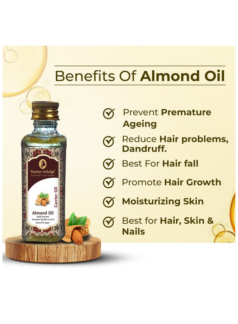 Passion Indulge Almond Oil for Dry Scalp & Dandruff | Cold-Pressed Badam Tail for Hair & Skin | Natural & Ayurvedic | 60ml - Image 4