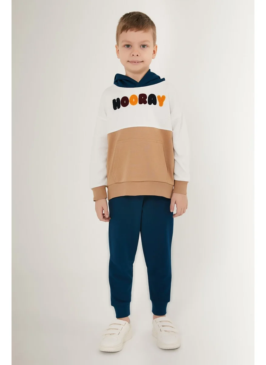 RolyPoly Hooray White Brown Boy's Tracksuit Set