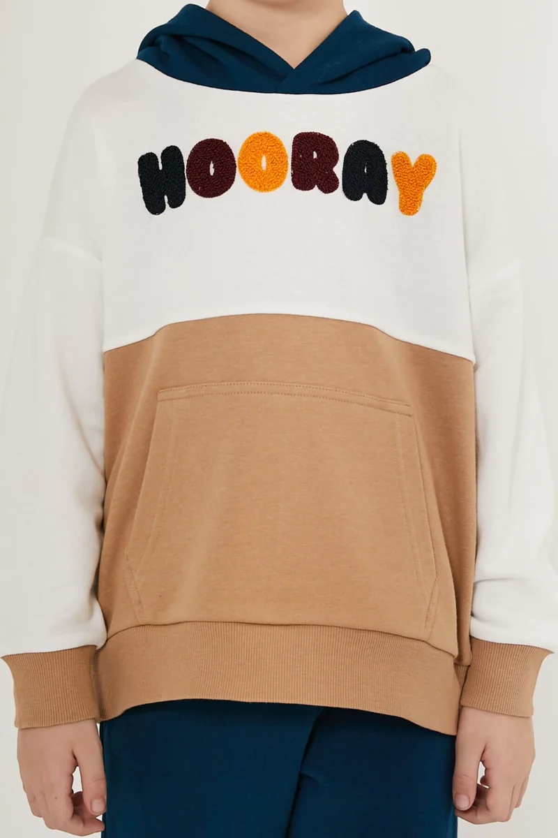 RolyPoly Hooray White Brown Boy's Tracksuit Set