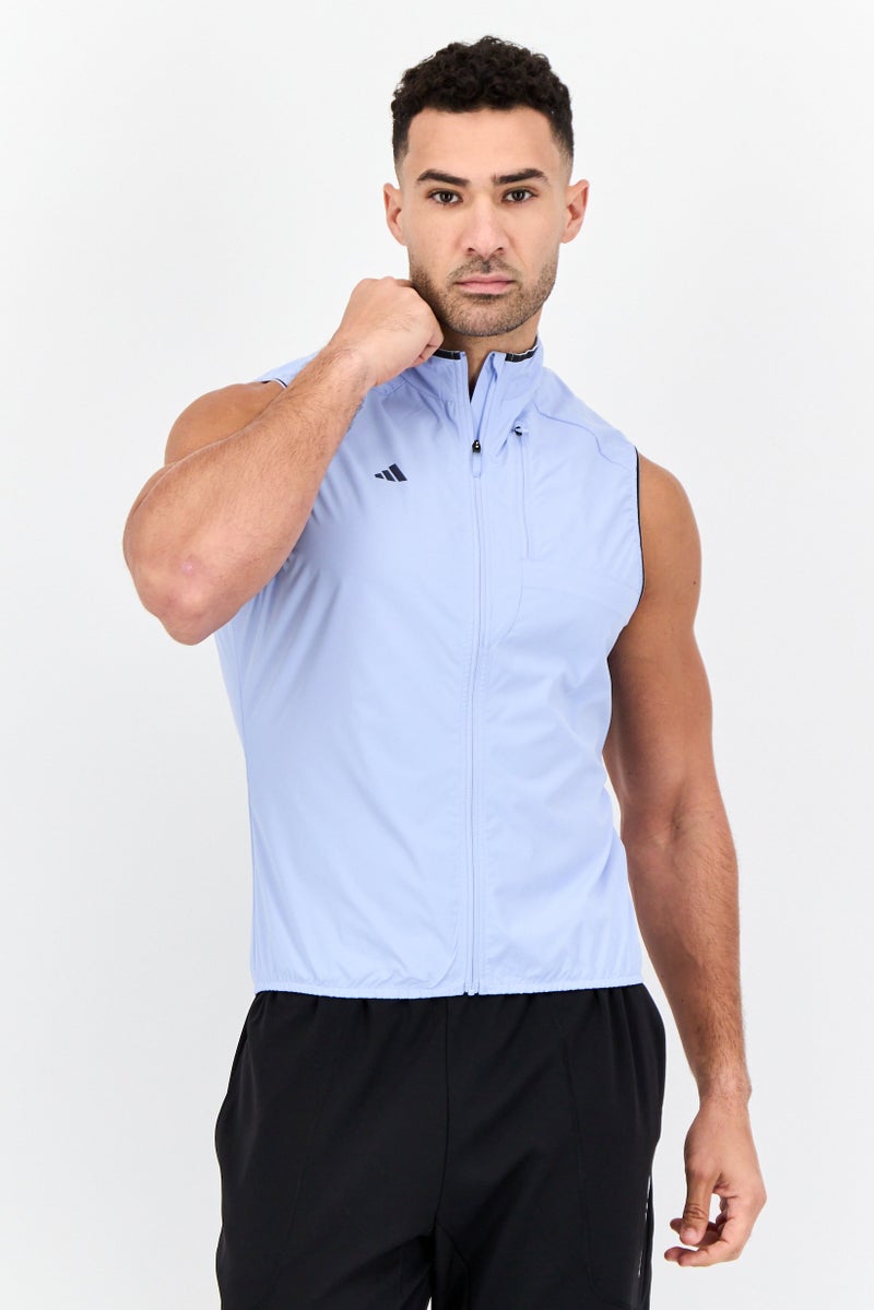 Adidas Men Sportswear Sleeveless Outdoor Gilet Vest, Light Blue - Image 1