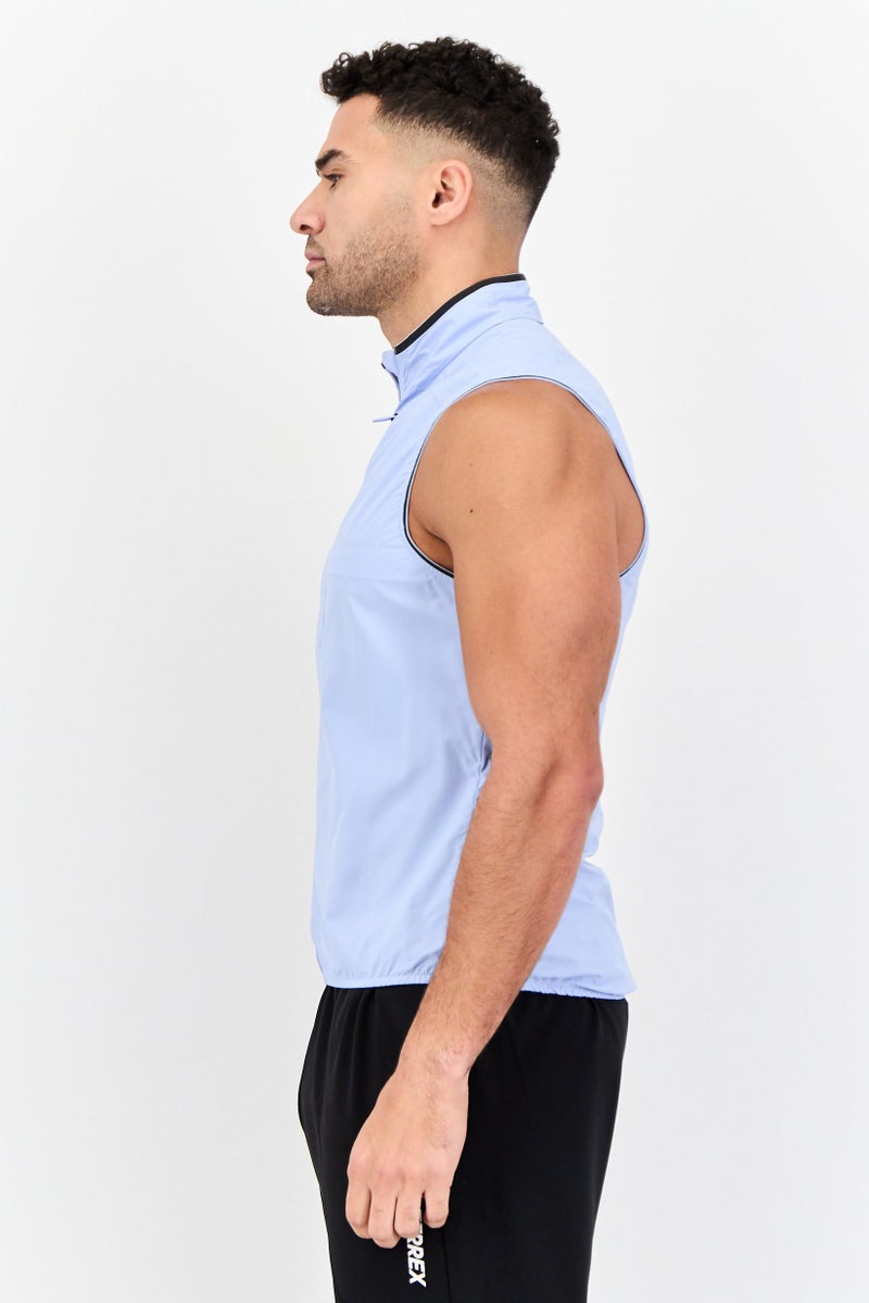 Adidas Men Sportswear Sleeveless Outdoor Gilet Vest, Light Blue - Image 4