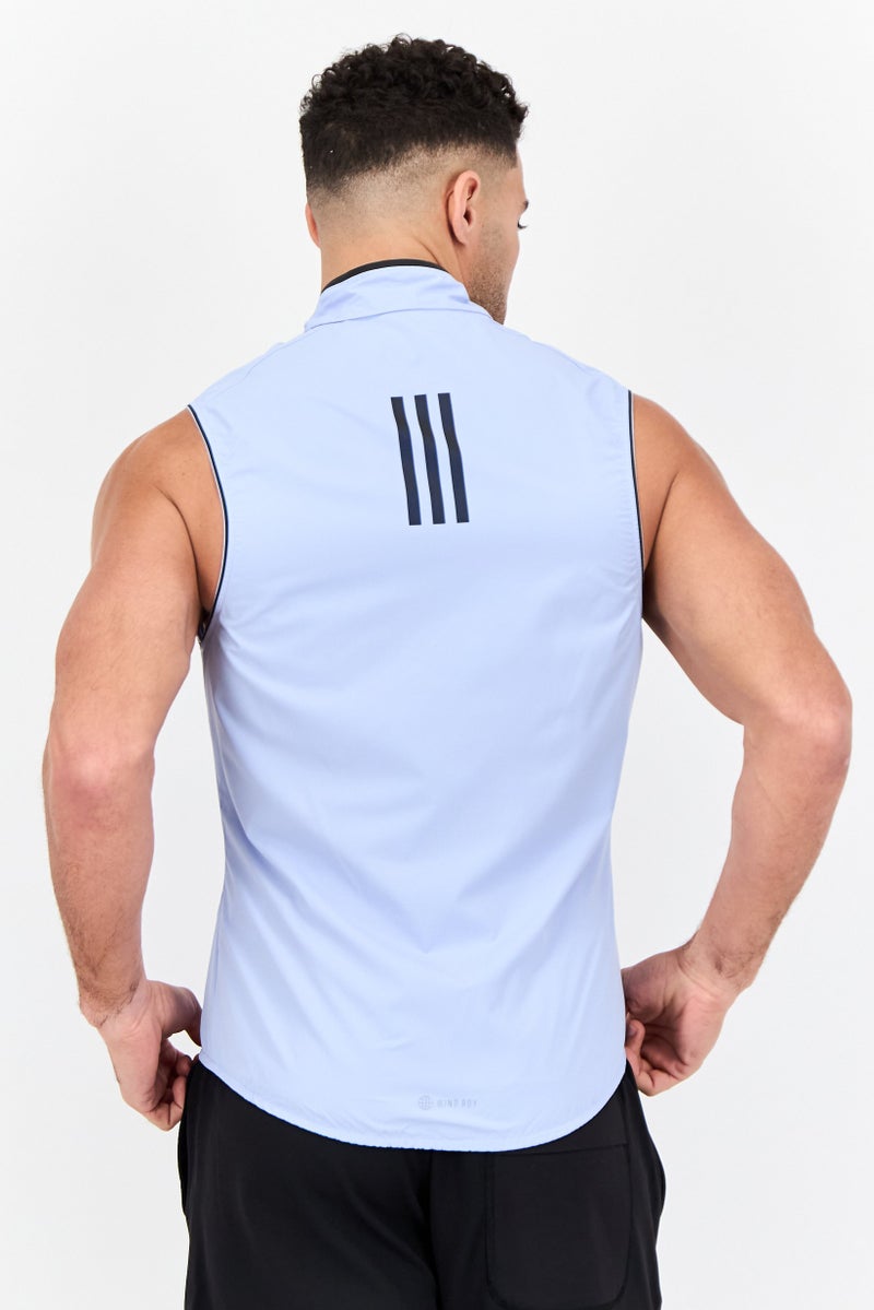 Adidas Men Sportswear Sleeveless Outdoor Gilet Vest, Light Blue - Image 2