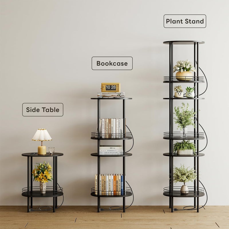 DGSANDGO Side Table with Charging Station,Side Tables Living Room,Nightstand with USB Ports and Outlets,Samll End Table for Small Space,Living Room,Bedroom, Nursery,(1PC,Black) - Image 5