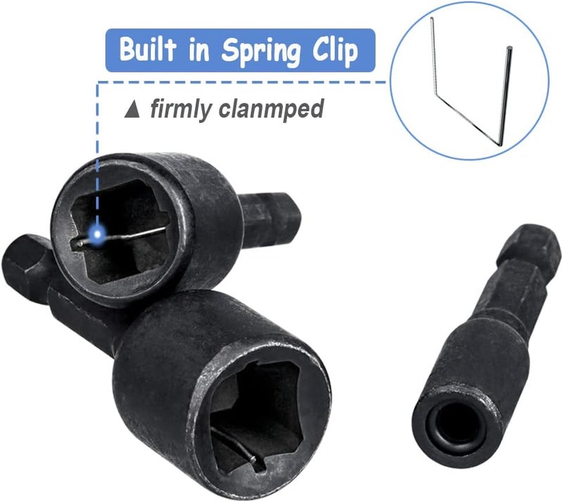 Eyech مجموعة مفاتيح صمولة ماكينة 8 قطع 14 بوصة بمقبض سداسي من الفولاذ السبيكي لمفك الهواء محول صمولة سائق خيط محول M4M5M6M8M10M12M14M16 لأعمال اليد DIY وإصلاح السيارات - Image 3