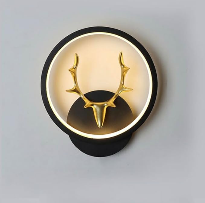 kinis Polyvinyl Chloride Deer Horn LED Wall Lamp for Wall/Led Wall Light for Living Room/Led Wall Scone to décor Your Home/Living Room/Bedroom, Round, (3 Color in One) Yellow, White and Natural White - Image 2