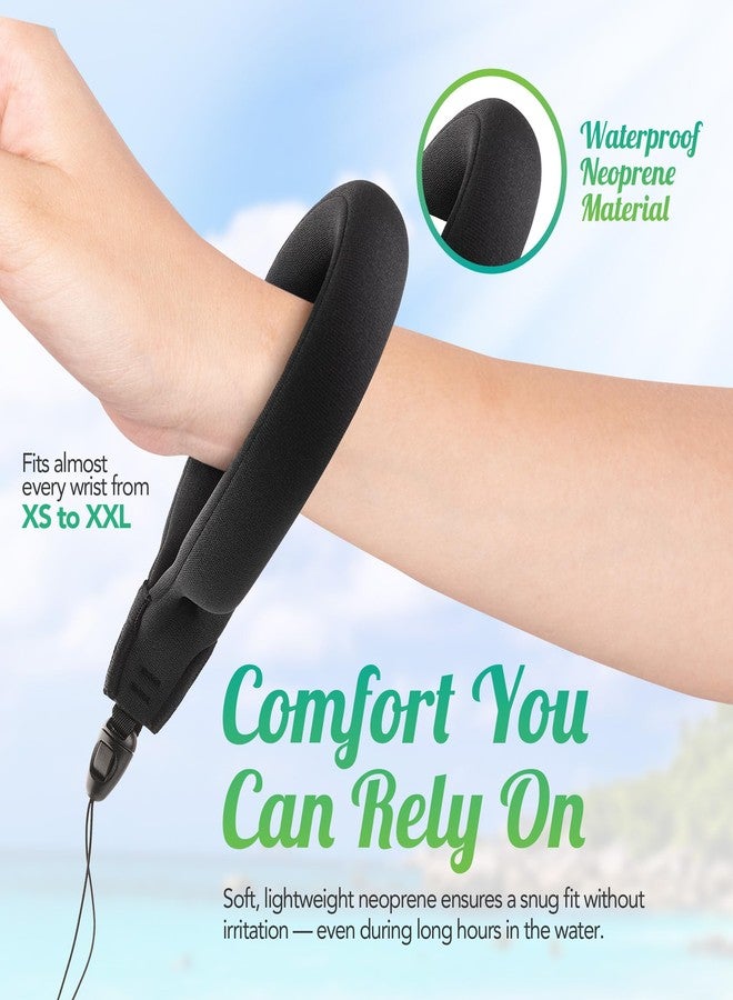 Eco Sun Floating Wrist Strap (2-pack) - Suitable For All Phones (incl. 16 Pro Max), GoPros, Cameras - Floats Up To 0.55 lbs (250g), Black, Standard - Image 4