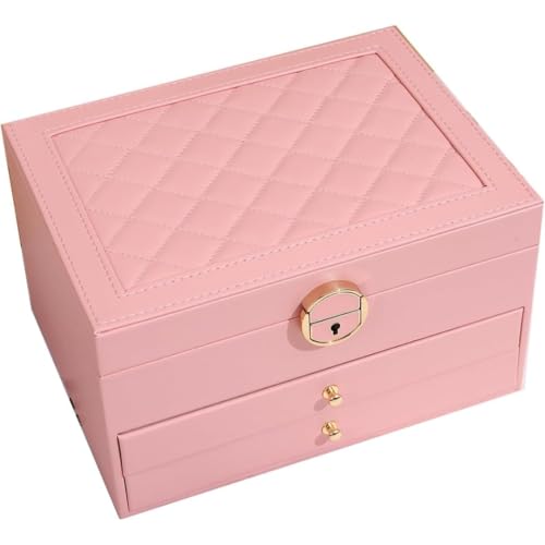 Sprqcart Jewelry Box for Women Girls 3 Layer PU Leather Organizer Storage Case with Compartments for Earrings Rings Bracelets, Necklaces, Watches | Travel Display Box Gift Idea - Image 1