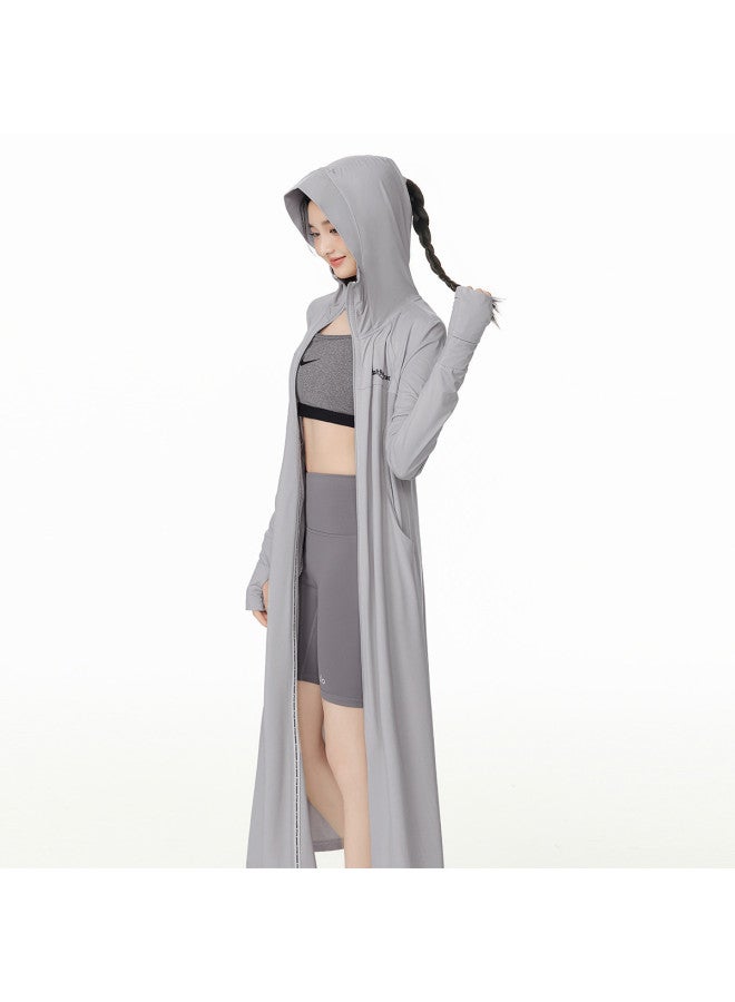 EPTISON women's Long Sun Protection Jacket - 2025 Summer New Lightweight Chiffon Hooded Sunscreen Coat - Image 4