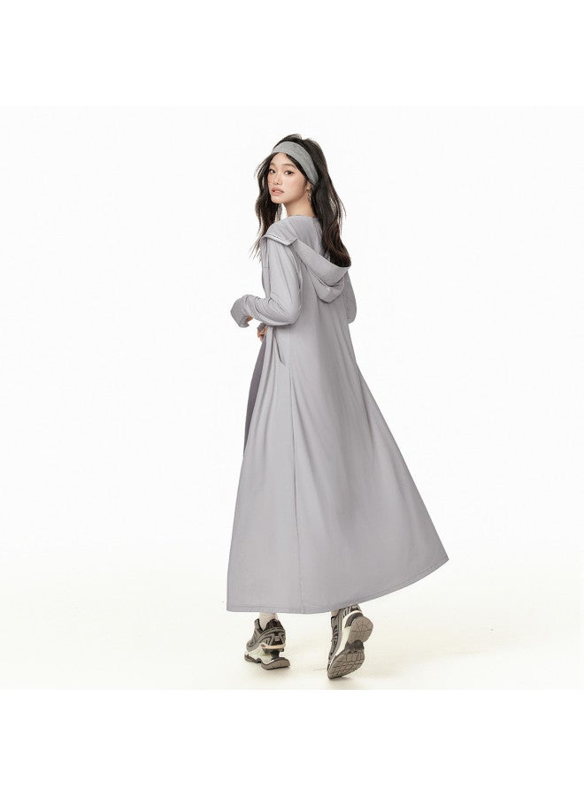 EPTISON women's Long Sun Protection Jacket - 2025 Summer New Lightweight Chiffon Hooded Sunscreen Coat - Image 5