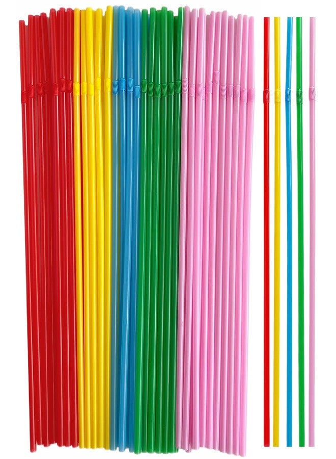 YAOSHENG Comfy Package [200 Count] Flexible Plastic Drinking Straws - Disposable Drinking Straws - 9.44" High - Assorted Colors (200, Colored straw) - Image 4