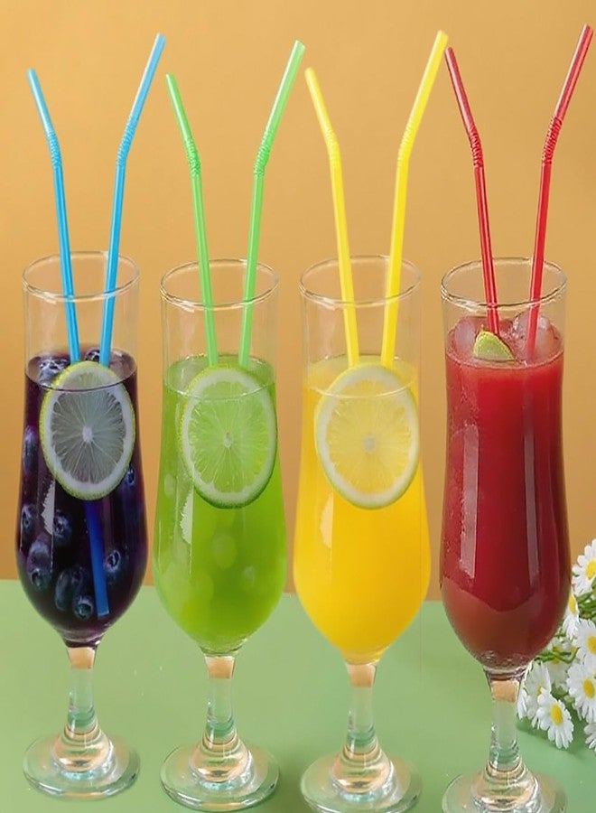 YAOSHENG Comfy Package [200 Count] Flexible Plastic Drinking Straws - Disposable Drinking Straws - 9.44" High - Assorted Colors (200, Colored straw) - Image 5