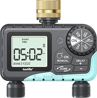 RAINPOINT Water Timer for Garden Hose - Sprinkler Timer with Brass Swivel - Rain Delay/Manual Watering/Automatic - Image 1