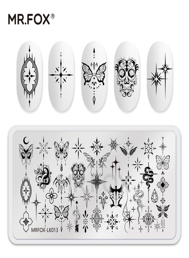 Mr. Fox 5 Pcs Nail Plates Stamping Set Starry Star Moon Esoteric elements Nail Art DIY Stamping Template - Image 5