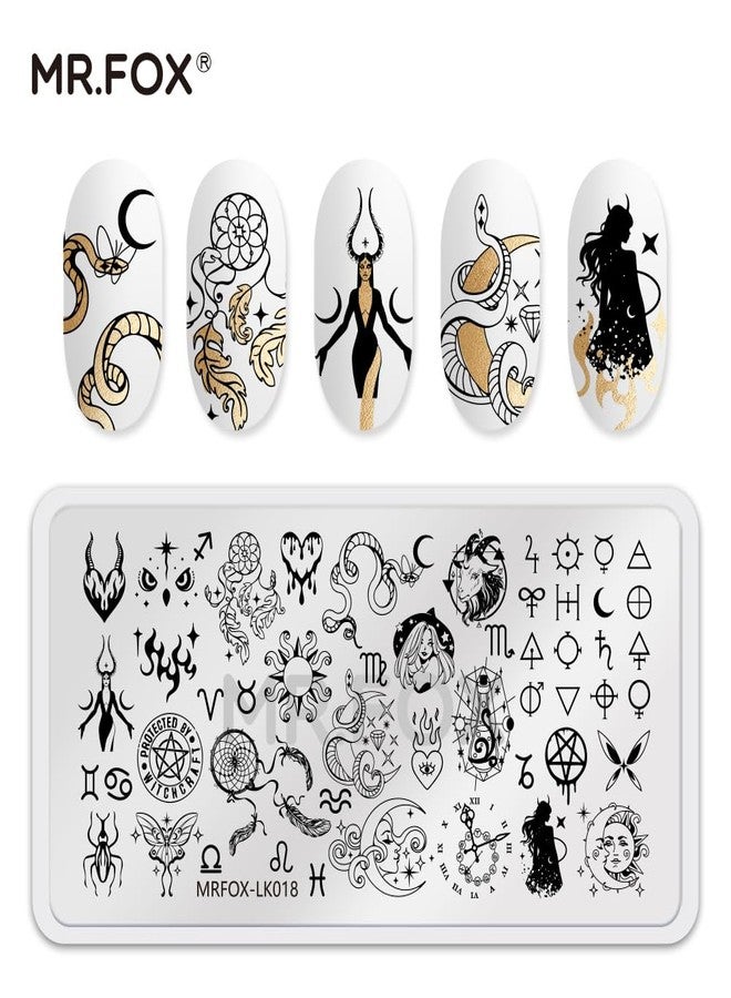 Mr. Fox 5 Pcs Nail Plates Stamping Set Starry Star Moon Esoteric elements Nail Art DIY Stamping Template - Image 3