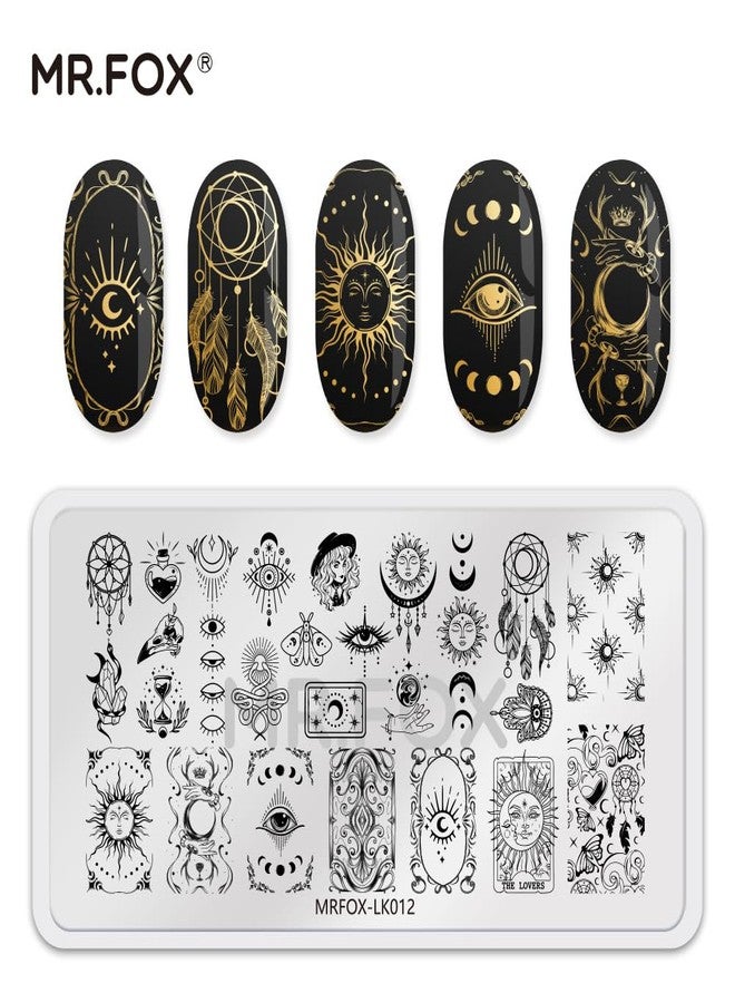 Mr. Fox 5 Pcs Nail Plates Stamping Set Starry Star Moon Esoteric elements Nail Art DIY Stamping Template - Image 2