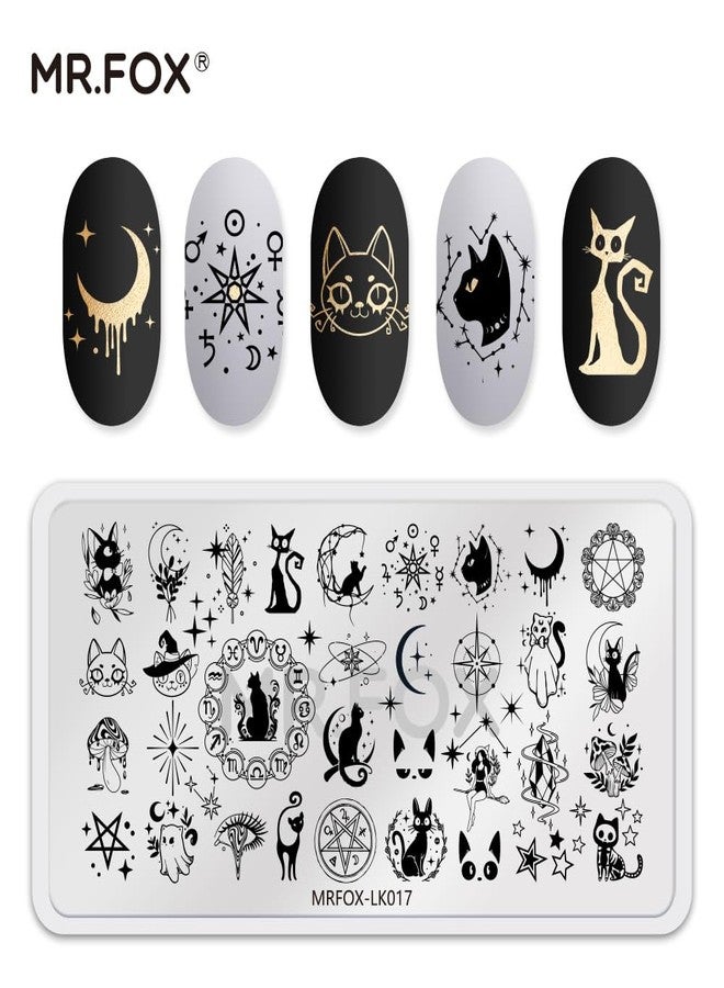 Mr. Fox 5 Pcs Nail Plates Stamping Set Starry Star Moon Esoteric elements Nail Art DIY Stamping Template - Image 4