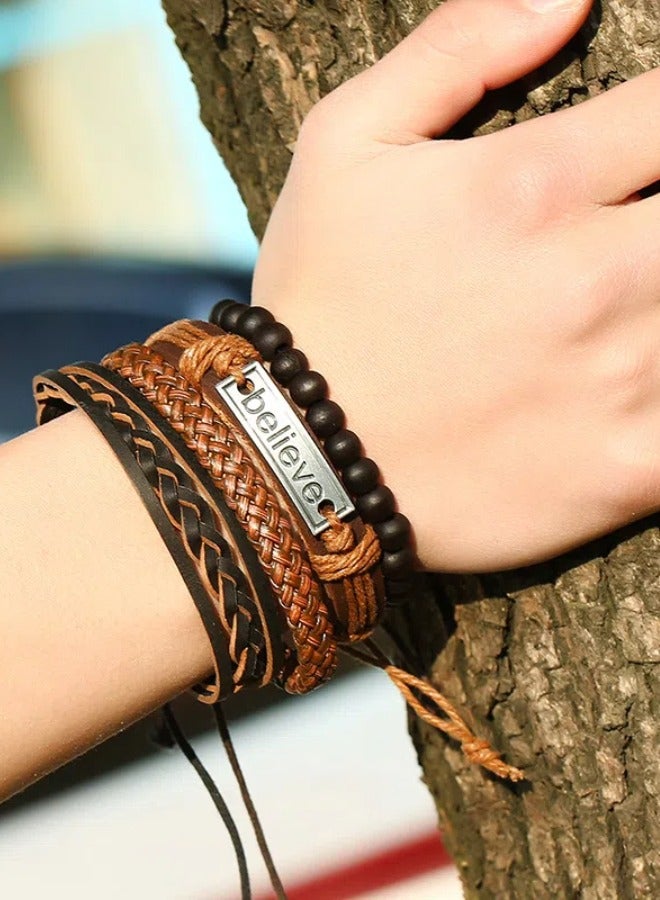 Handwoven adjustable bracelet. Creative DIY combination believe set bracelet  - Image 1