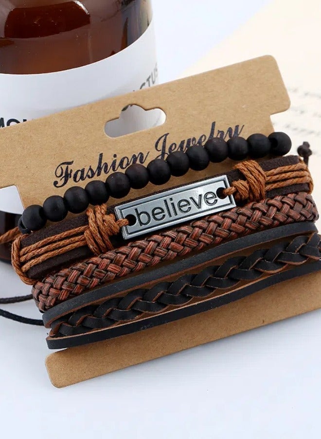 Handwoven adjustable bracelet. Creative DIY combination believe set bracelet  - Image 5