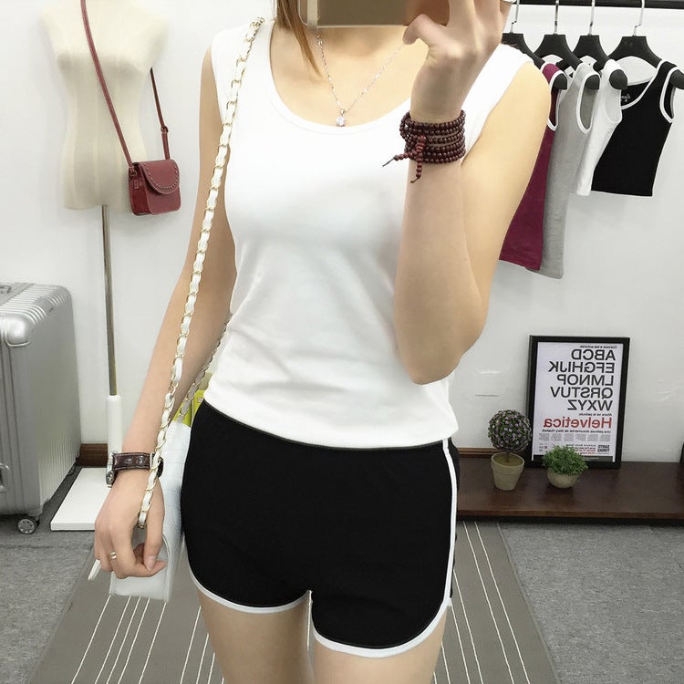 2022 Womens Sporty Shorts Summer Korean Style Casual Home Yoga Running Fitness White  - Image 1