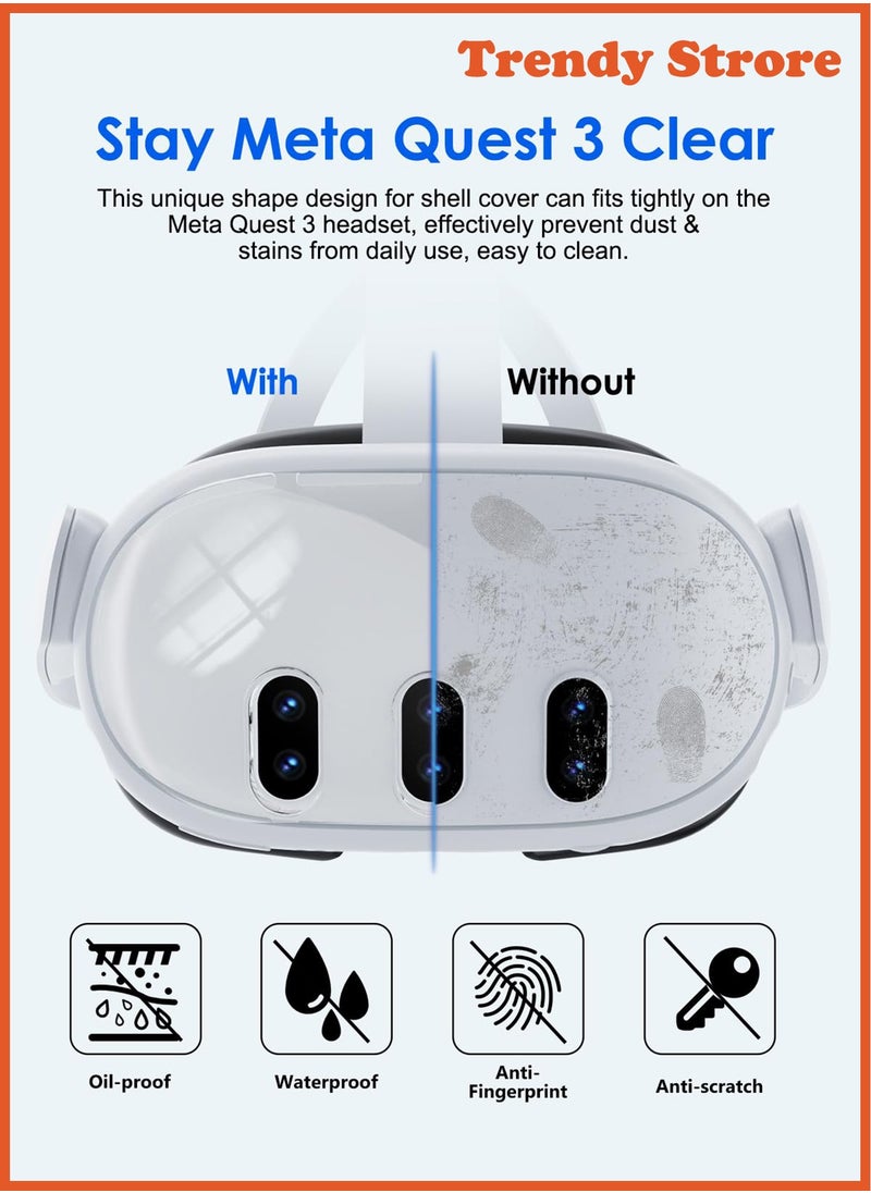 AOLION Meta Quest 3 Accessories Four-Piece Protective Kit with Lens Protector and VR Device Accessories  - Image 2