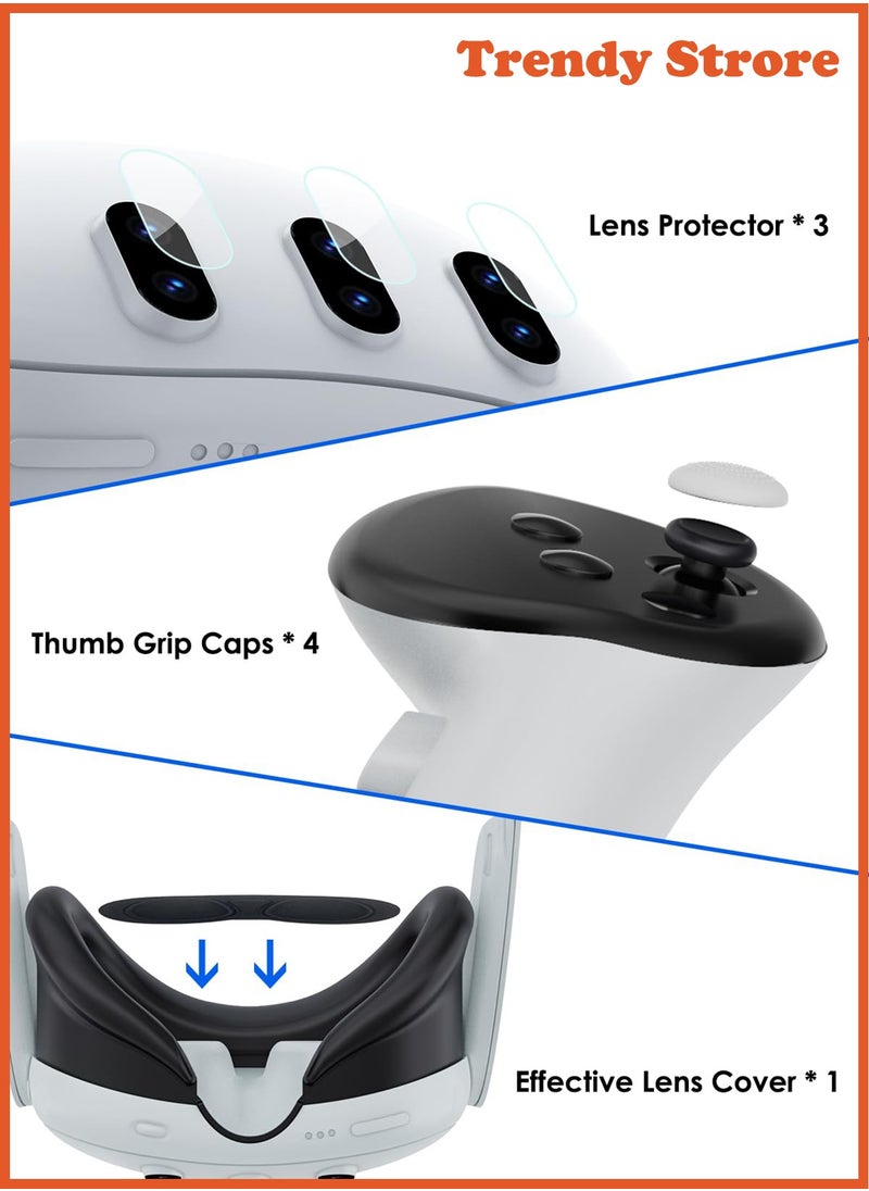 AOLION Meta Quest 3 Accessories Four-Piece Protective Kit with Lens Protector and VR Device Accessories  - Image 3