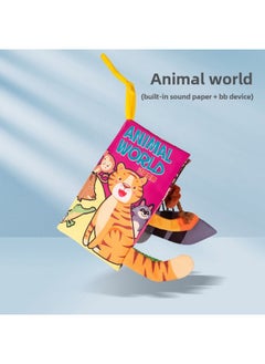 Generic Baby Early Education Jolly Tail 3d Rich Book Quiet Baby Toy Diy Fabric Book Quiet Play Toy-Color: Animal World (6 Pages And 12 Sides Contain A Sound Paper BB Device)  - Image 1
