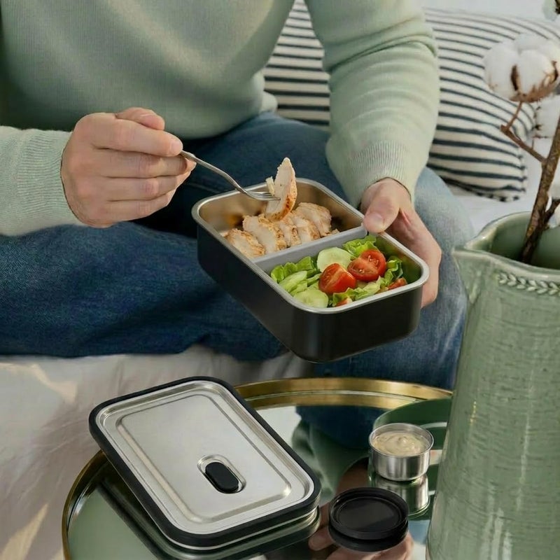 Modaniam Stainless Steel Lunch Box Containers, Stainless Steel Bento Box Adult, Metal Lunch Box, Leak proof Lunch Containers,Vanilla, 42 OZ - Image 5