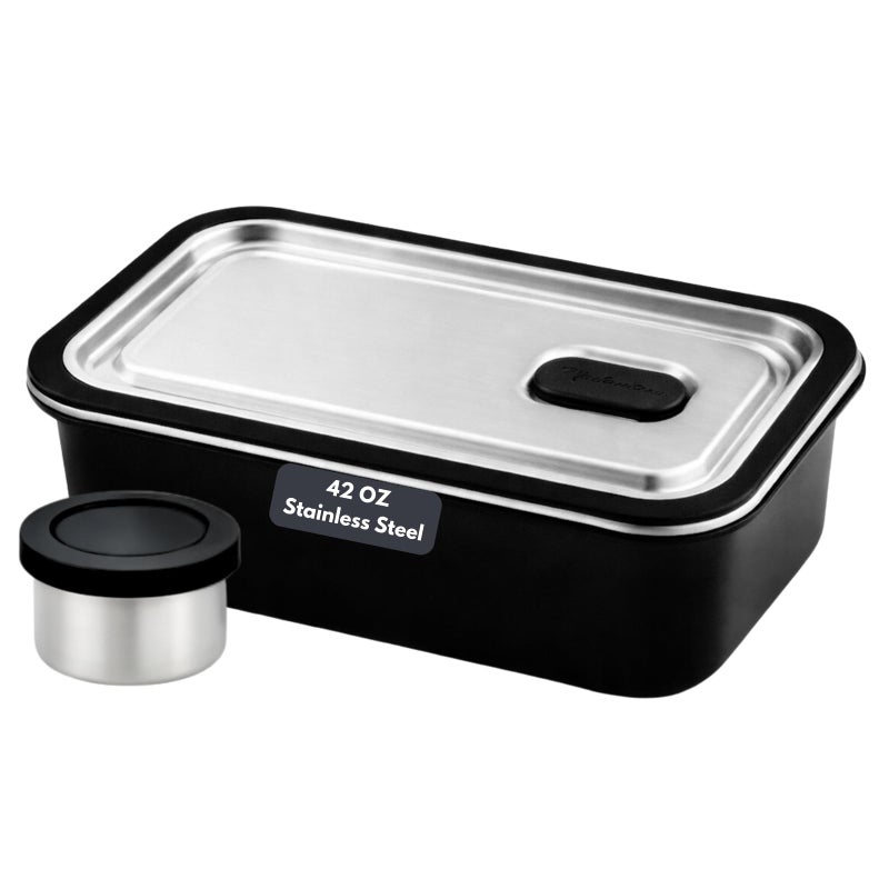 Modaniam Stainless Steel Lunch Box Containers, Stainless Steel Bento Box Adult, Metal Lunch Box, Leak proof Lunch Containers,Vanilla, 42 OZ - Image 1
