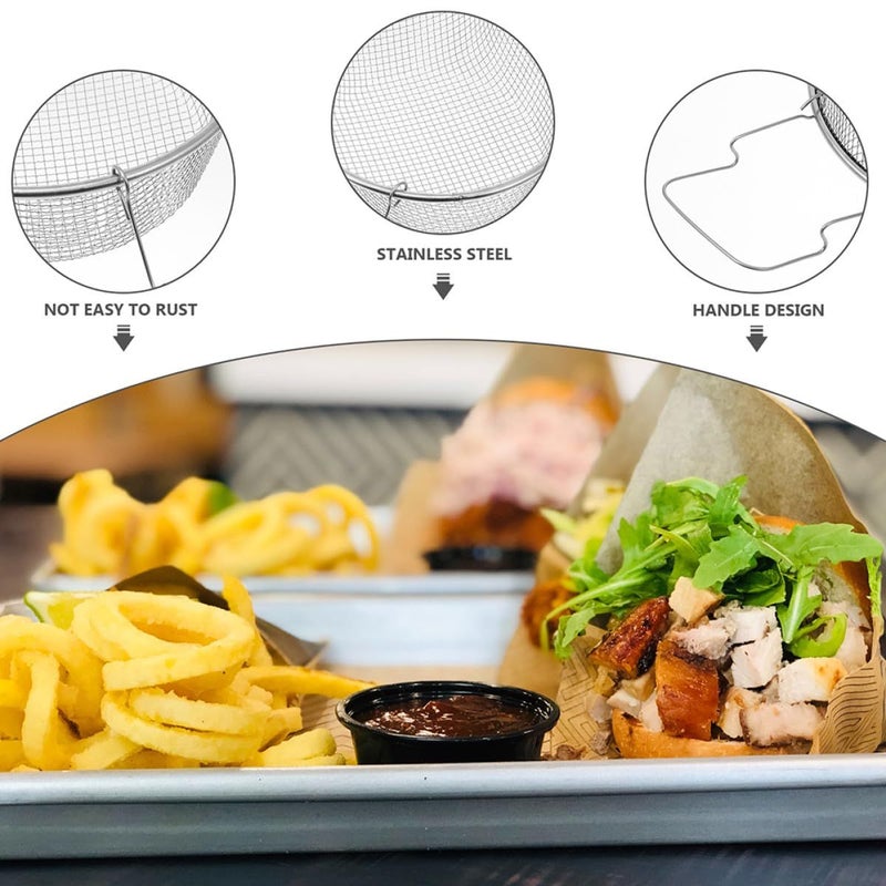 Stainless Steel Deep Fryer Basket 22cm with Handle for French Fries Onion Rings Chicken Wings - Image 5
