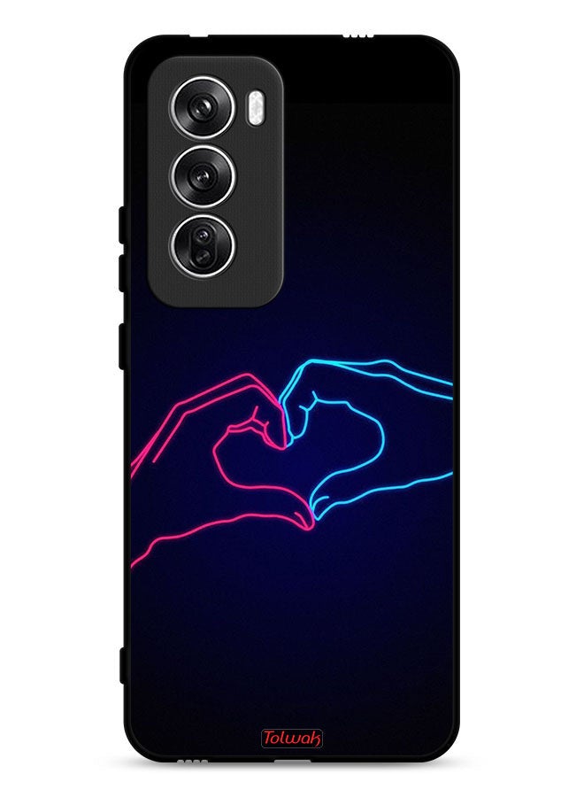 Tolwak Oppo Reno12 5G Protective Case Cover Touching Hand Making Heart - Image 1